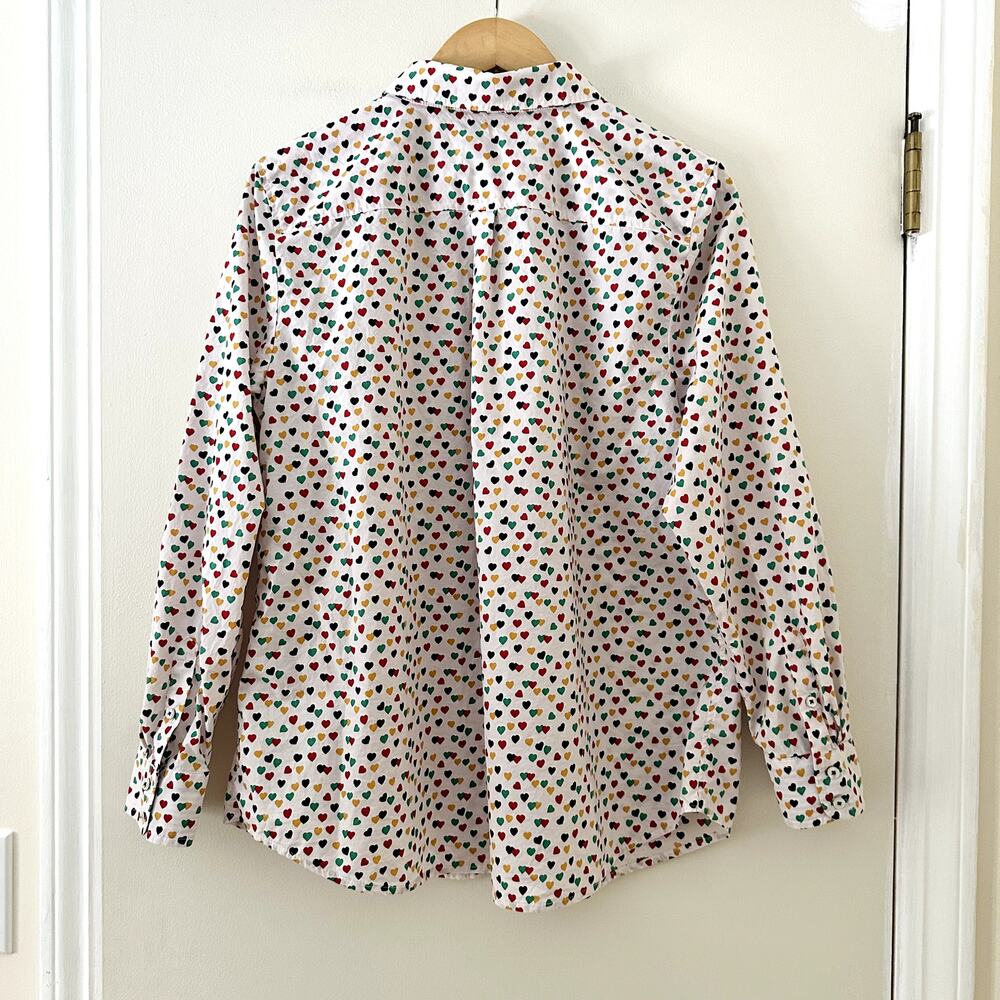 Talbots Heart Printed Button Down Collared Blouse… - image 5
